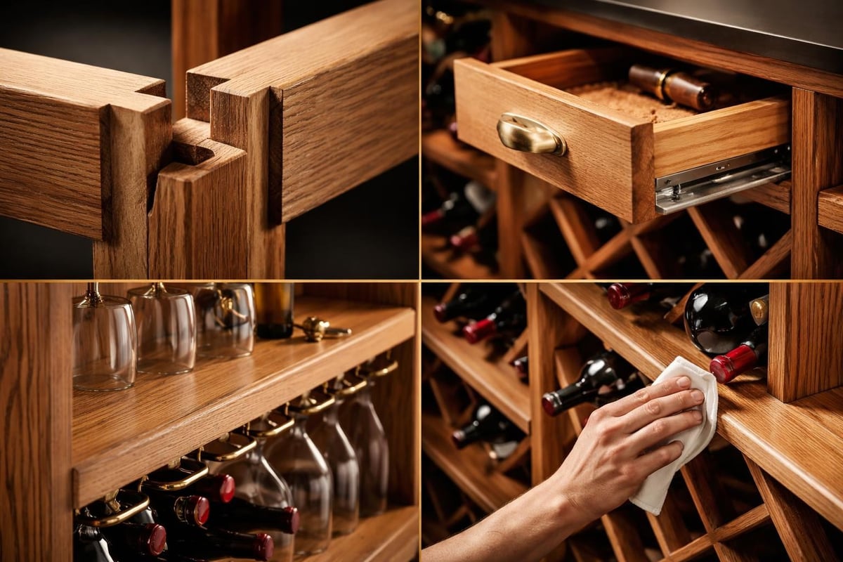 Custom wine rack details
