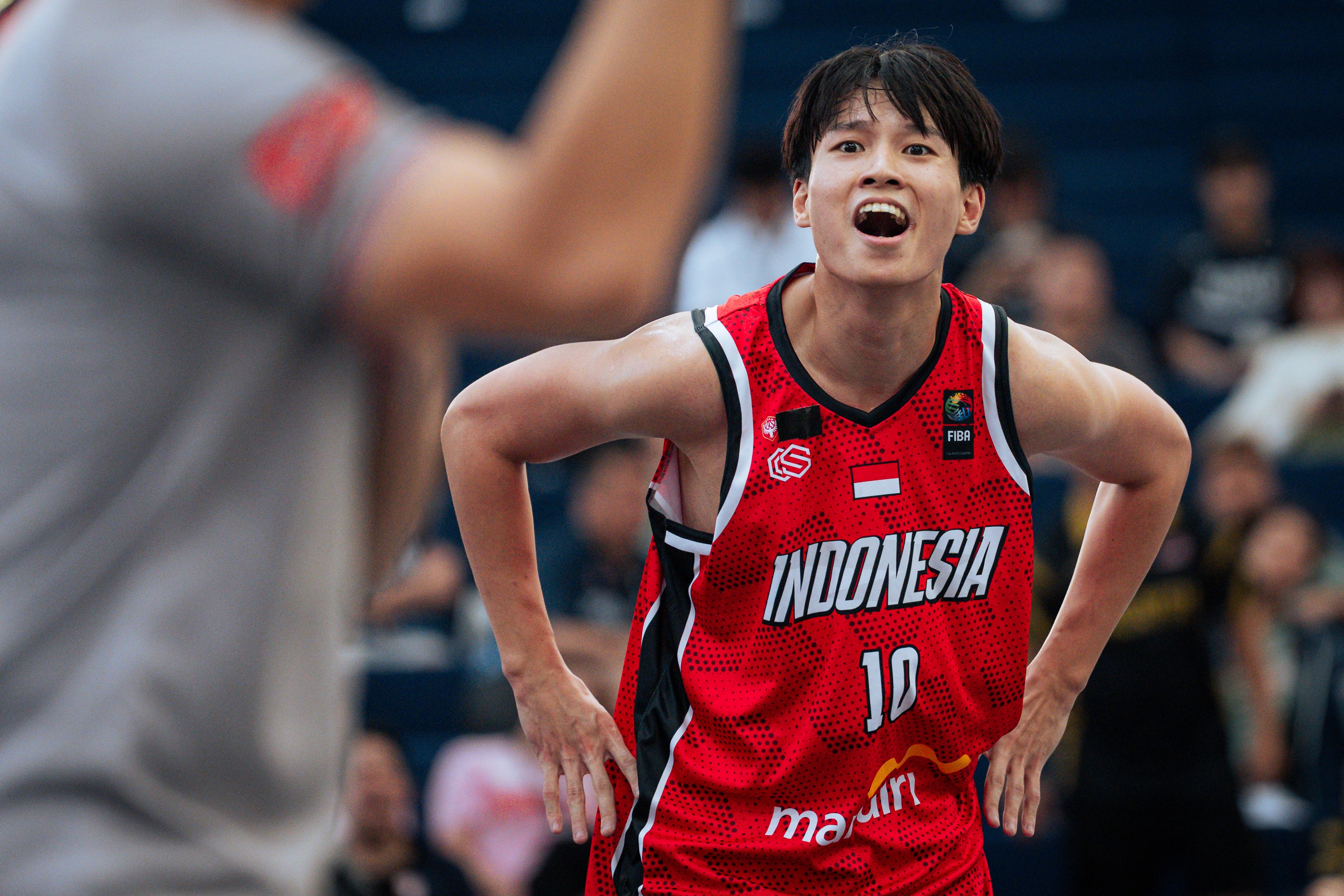 Player reacting during the FIBA 3x3 tournament in Singapore, 2025