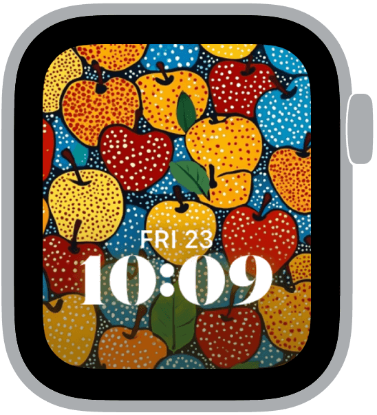 an apple watch face from the autumn apples collection