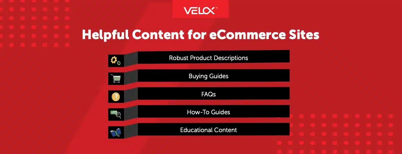 A short list of helpful content for eCommerce sites