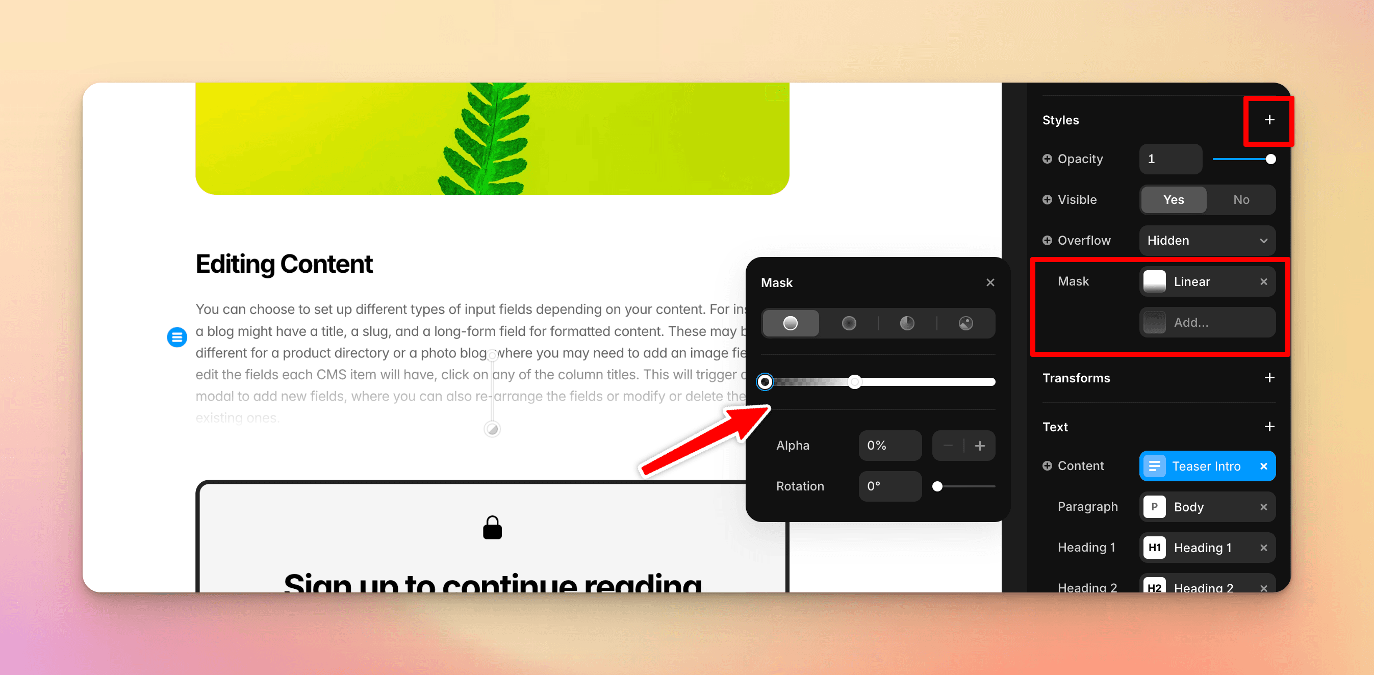 Adding a mask in Framer