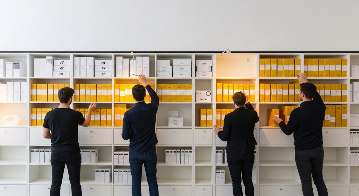 people sorting files