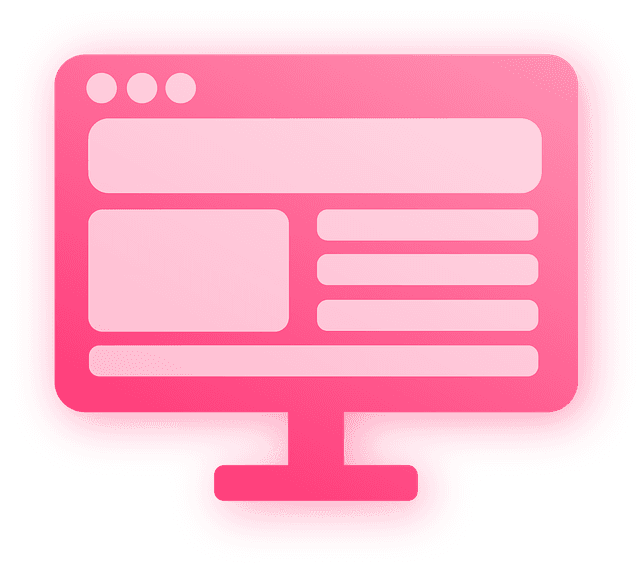 A pink monitor illustration