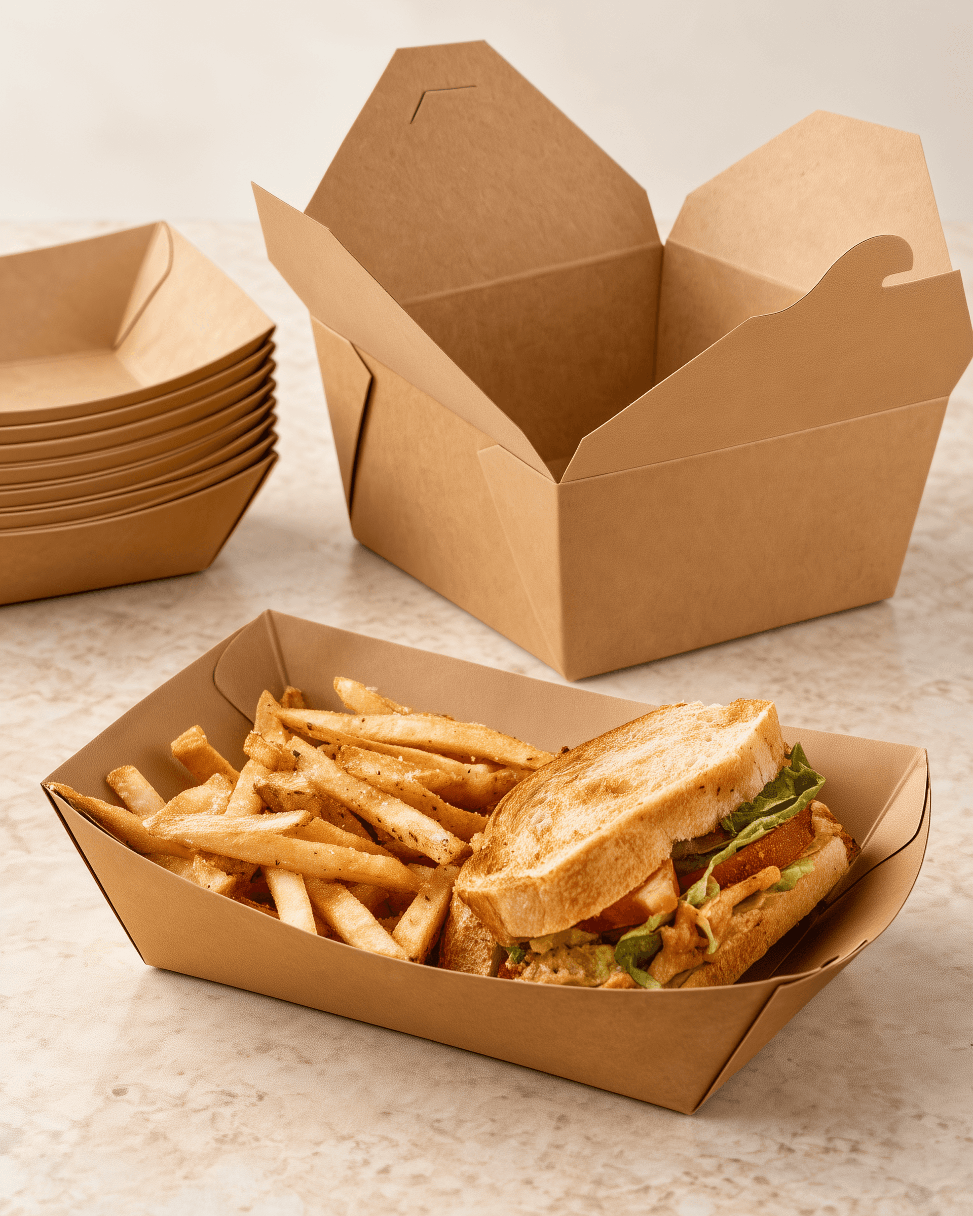 Food Tray & Box — KRAFT PAPER