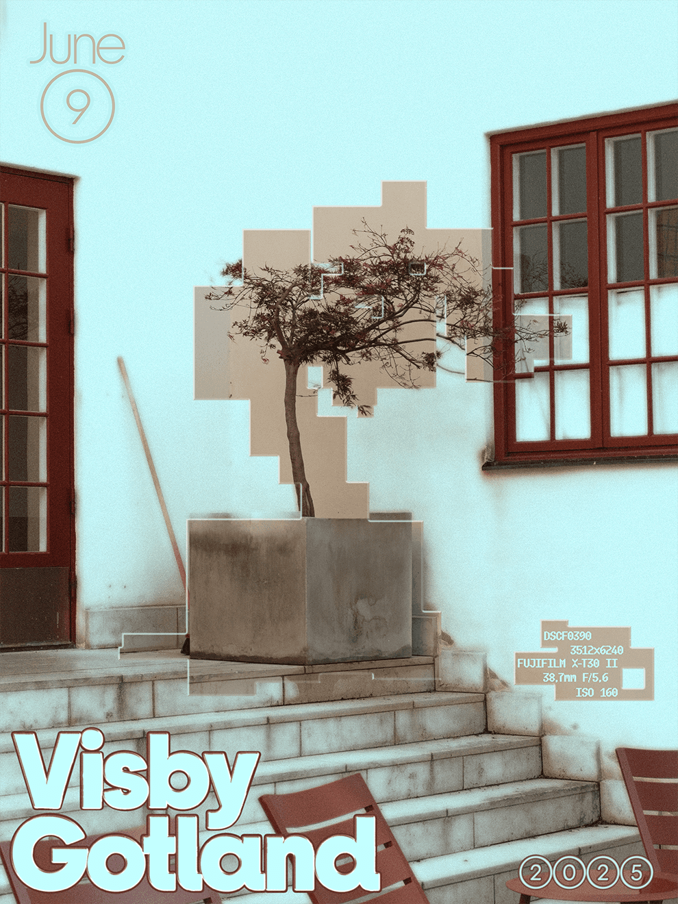 Typographic poster of Visby Gotland
