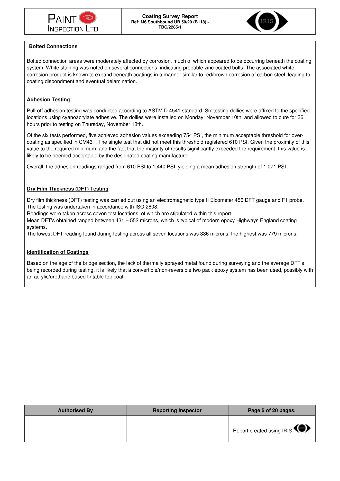 Example inspection report — page 5