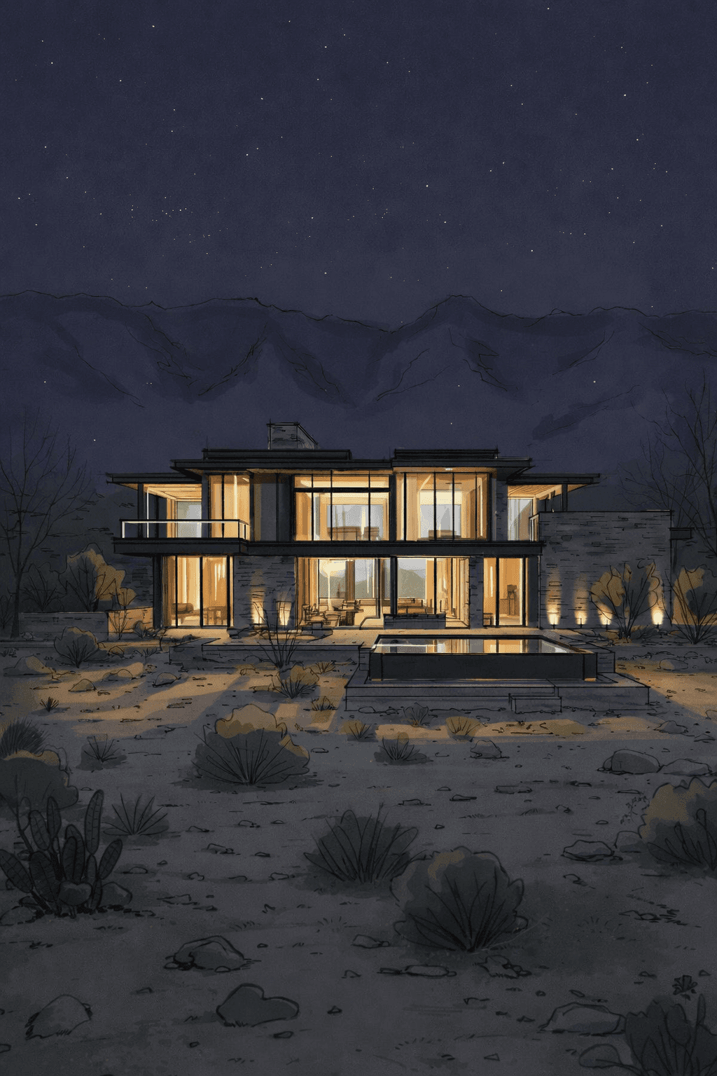 Monochrome Mountain view