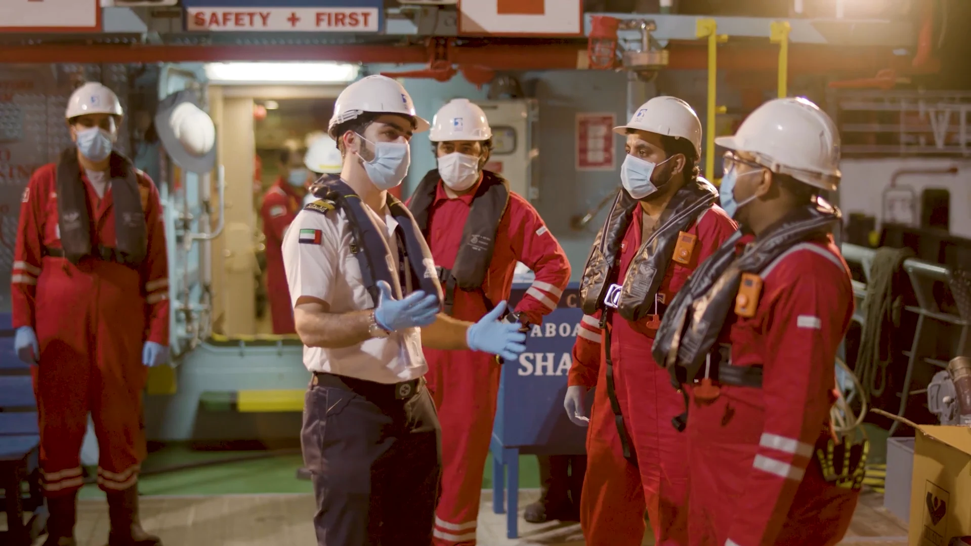 2D HSE character climbing ladder correctly in employee training videos