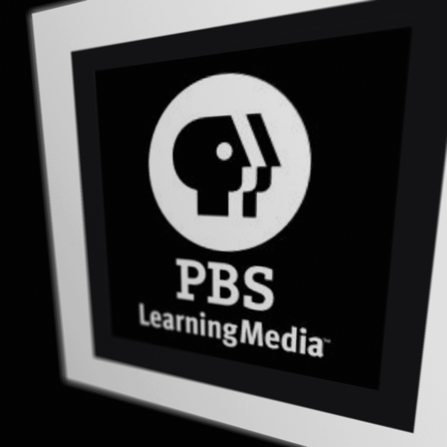 Logo of PBS LearningMedia on a black background, featuring the PBS icon and the text "LearningMedia."