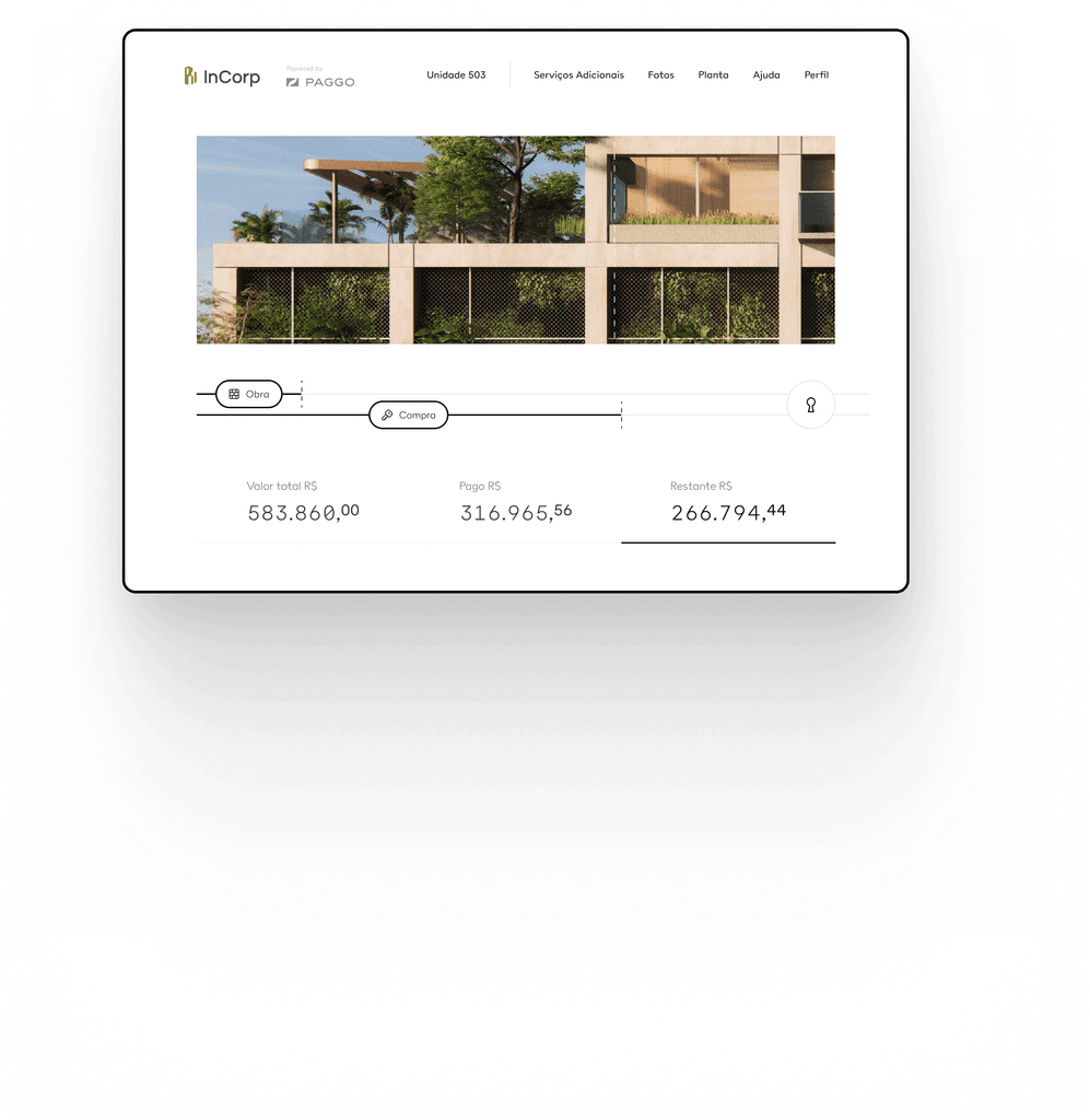 Portal do cliente para acompanhamento de contrato