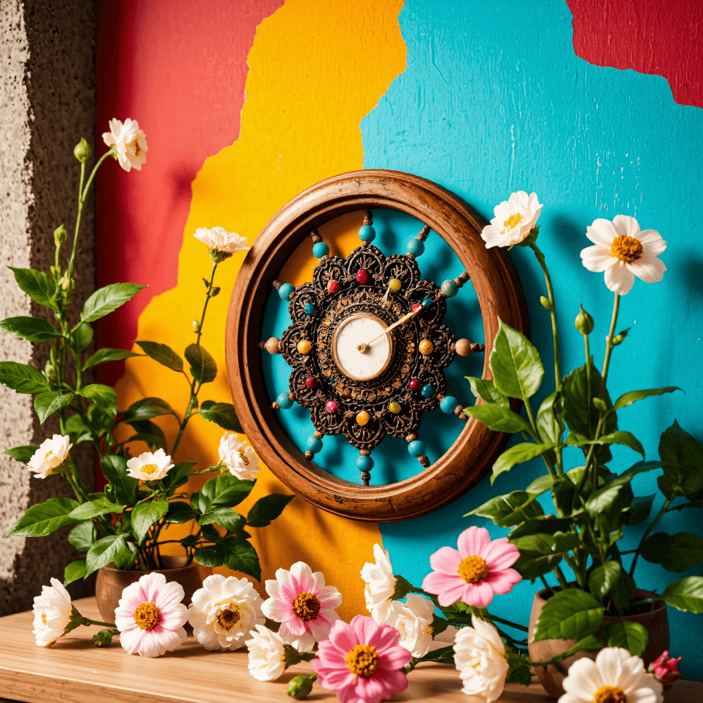 product photography of decorative wall clock with intricate design