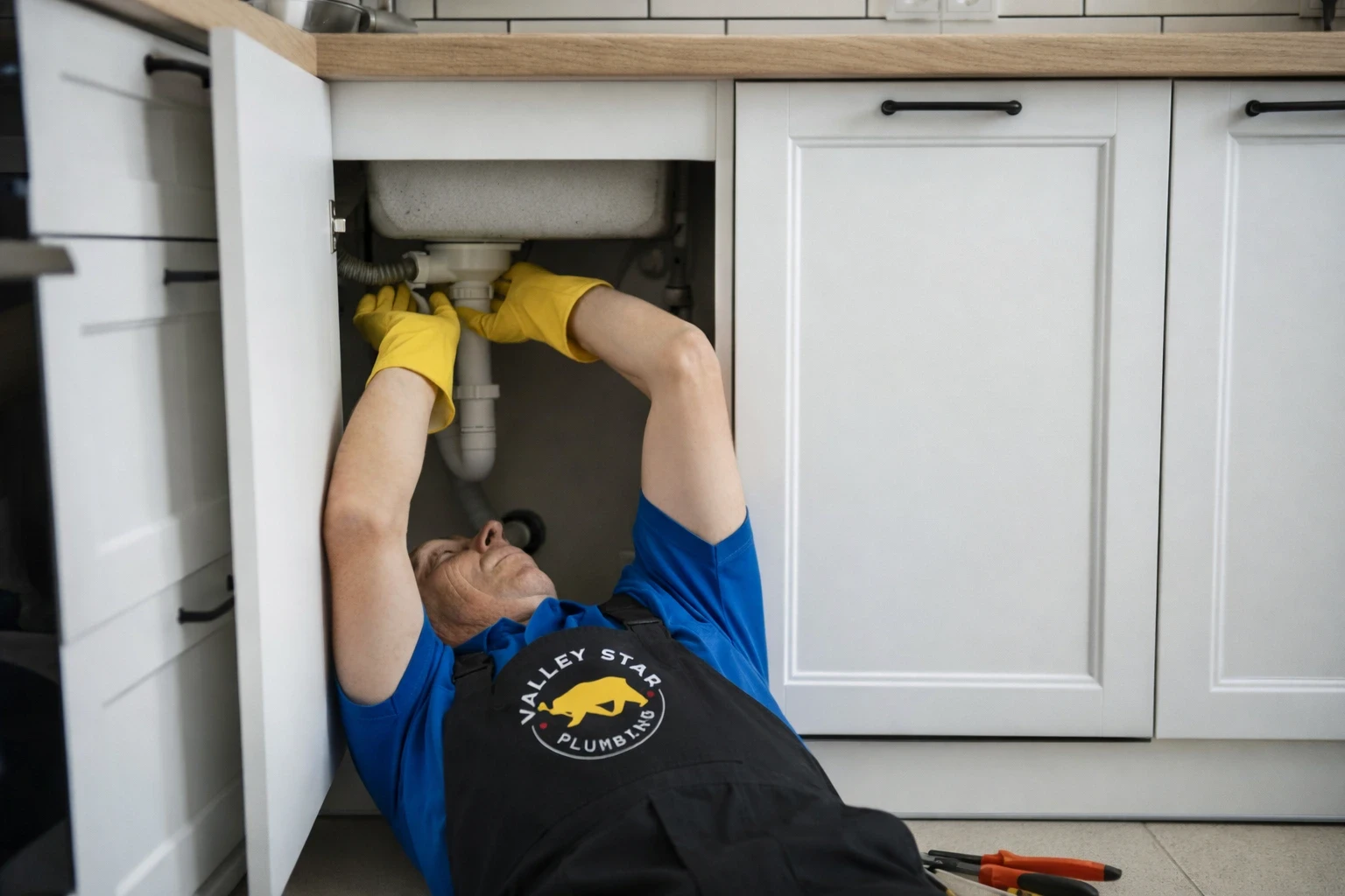 Licensed plumber in Fresno providing residential plumbing service.