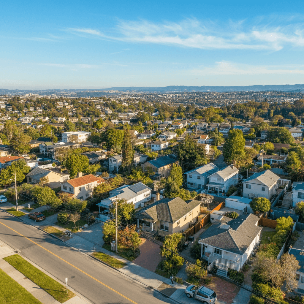 aerial shot of a neighborhood
