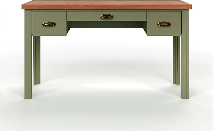 Optimize your space with the green desk, perfect for work or relaxation.