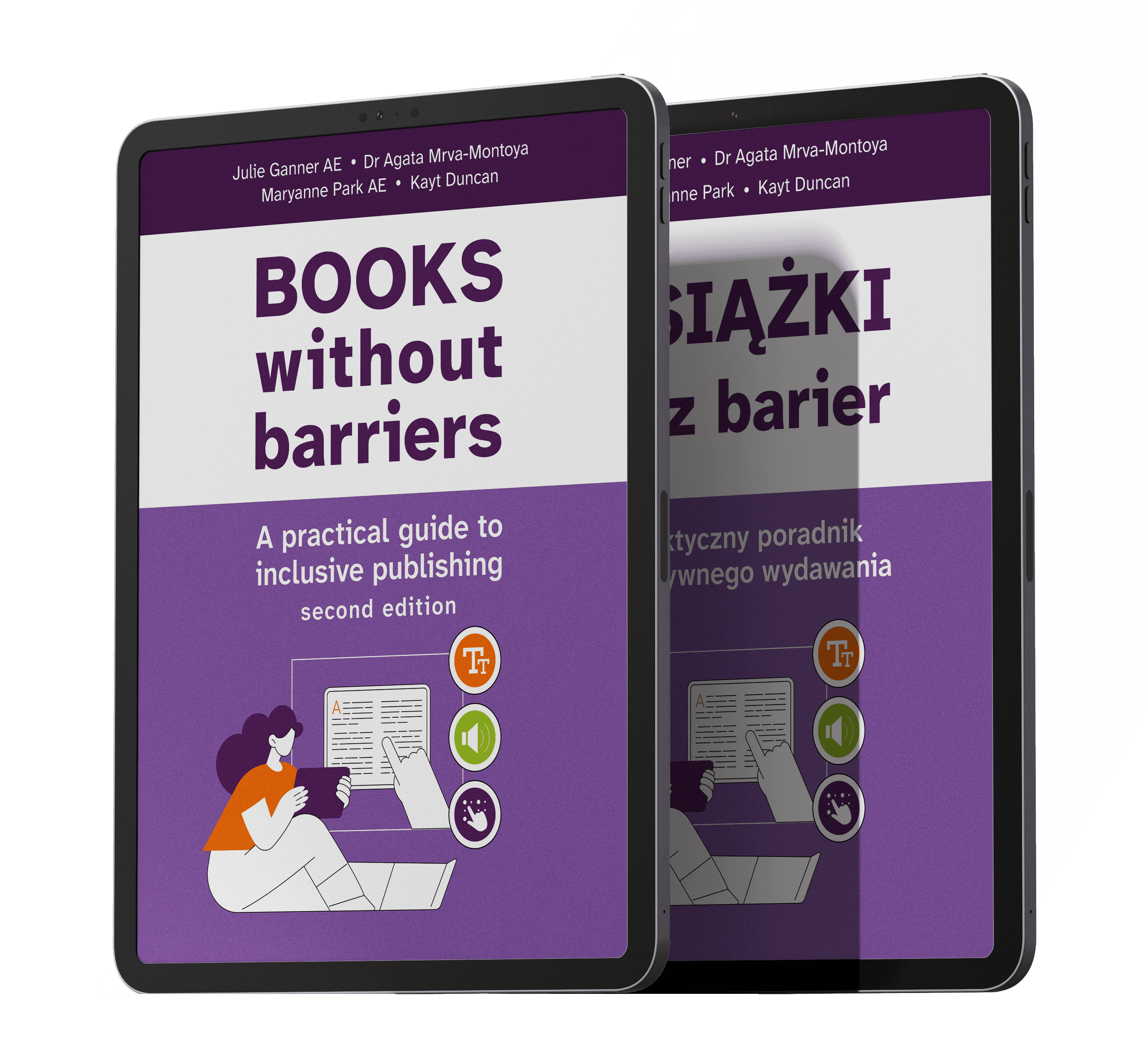 Covers of the Polish and English edition of the guide “Dostępny e-book / Accessible Ebook” by Have a Book