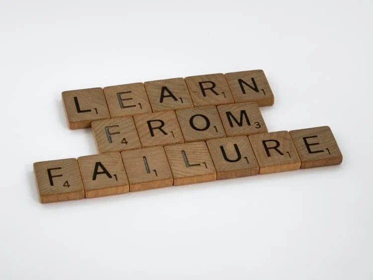 word blocks with the text - learn from failure
