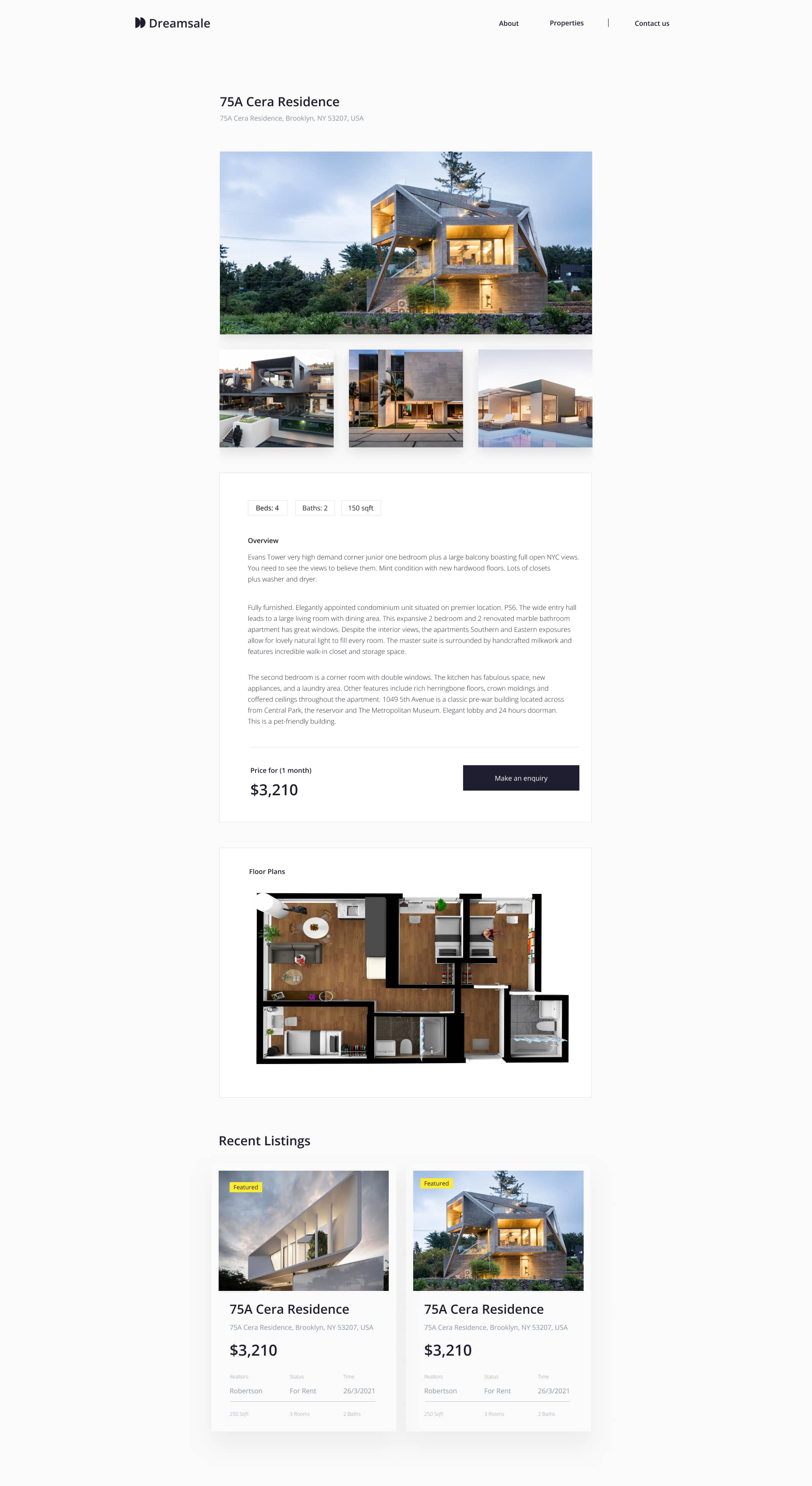 Dreamsale website product page