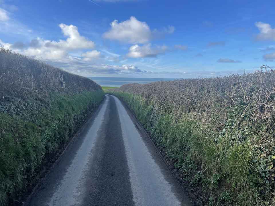 Feral Swan: restorative and ecotherapy – image of an empty country road in the UK