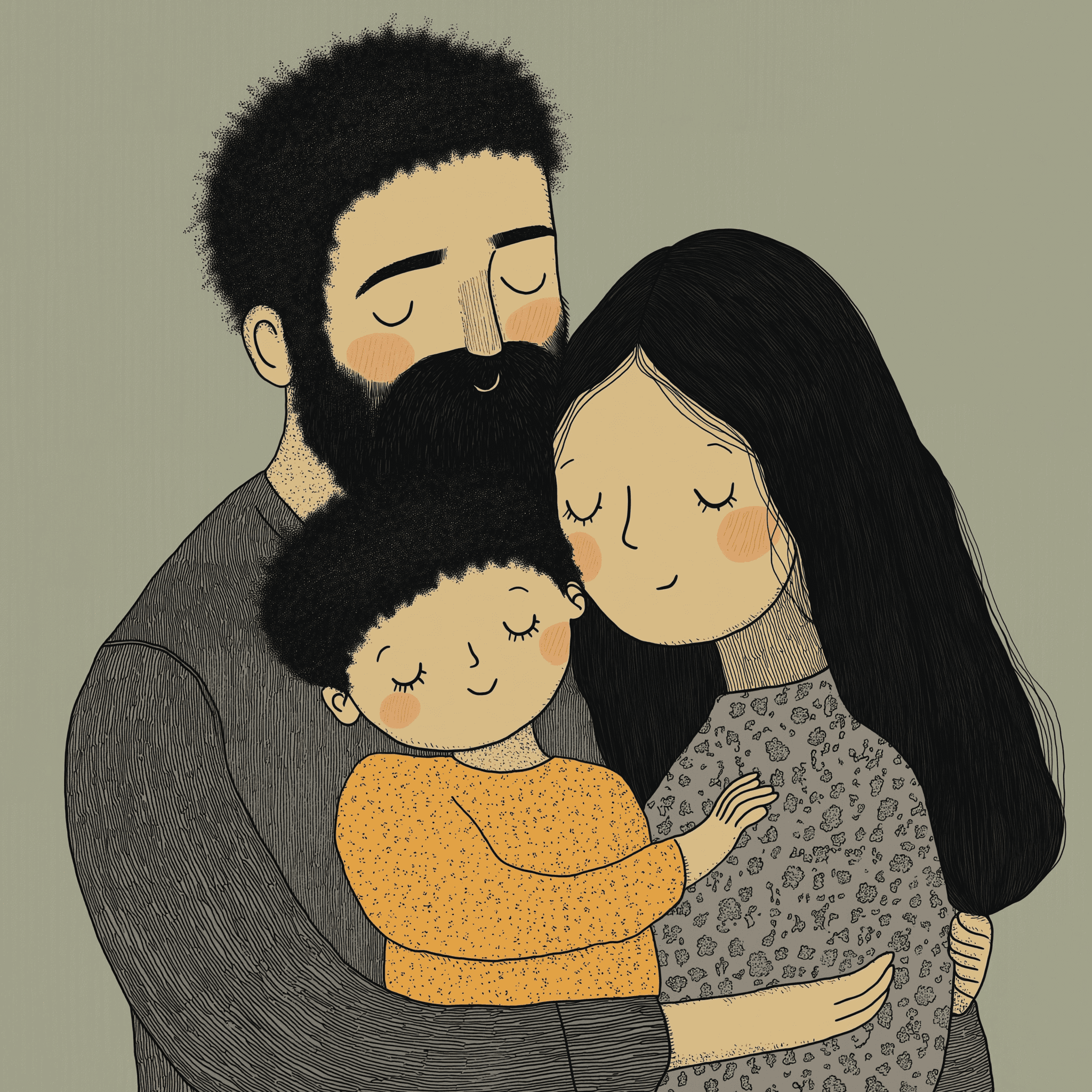 Illustration of a family