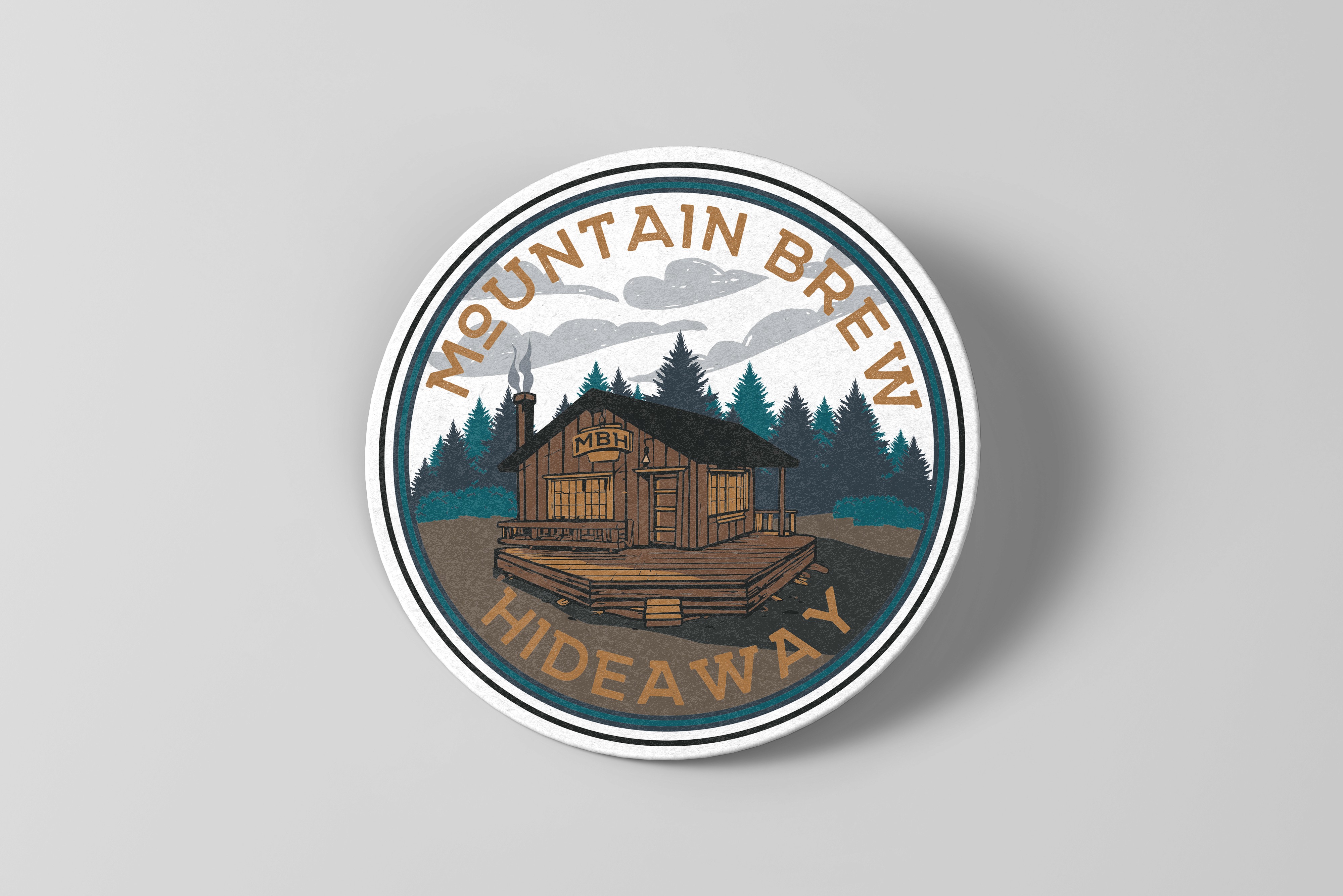 Mountain Brew Hideaway badge mark, flat view