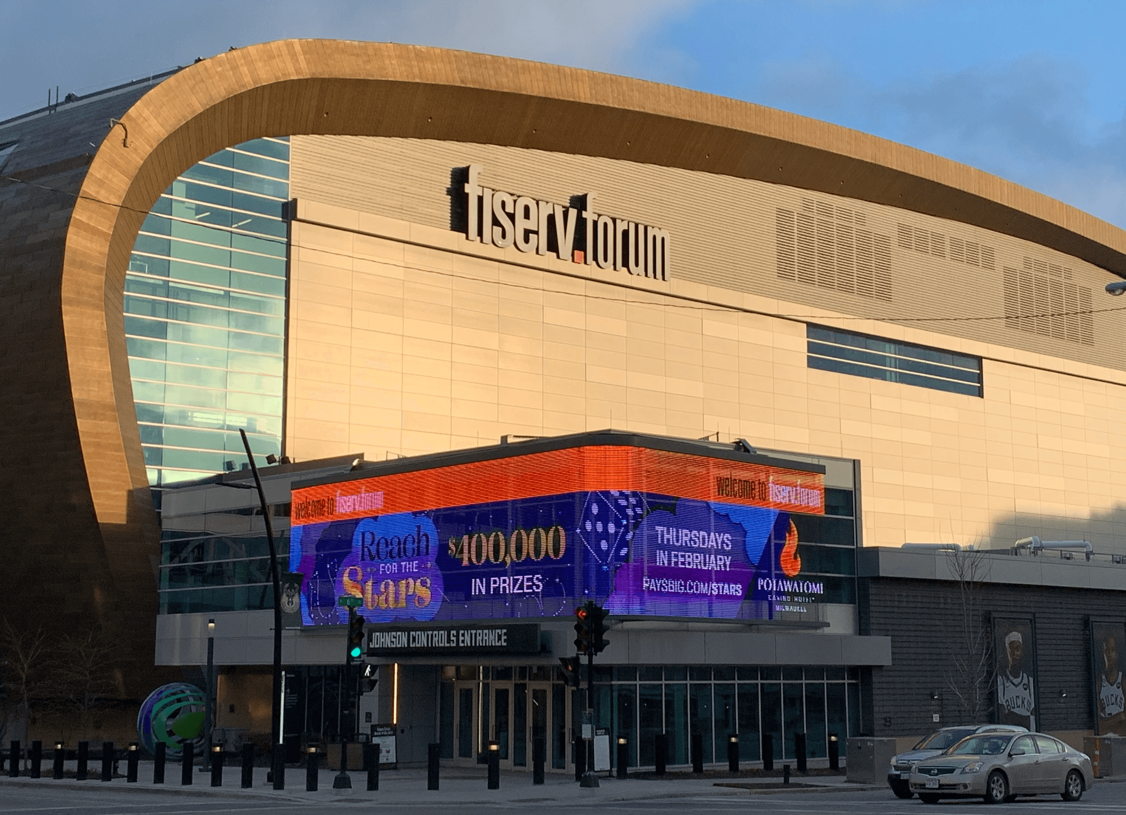 Promotion advertised outside of Fiserv Forum