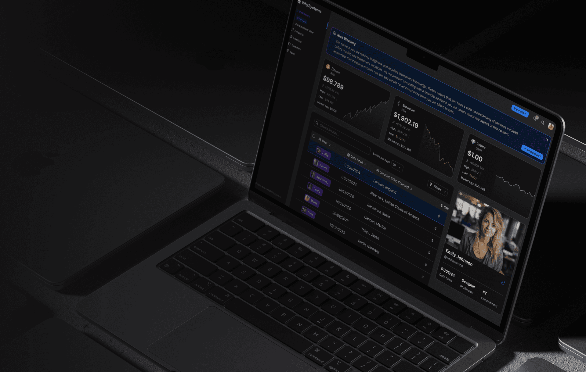 Artistic portrait with red and blue lighting creating a dramatic effect