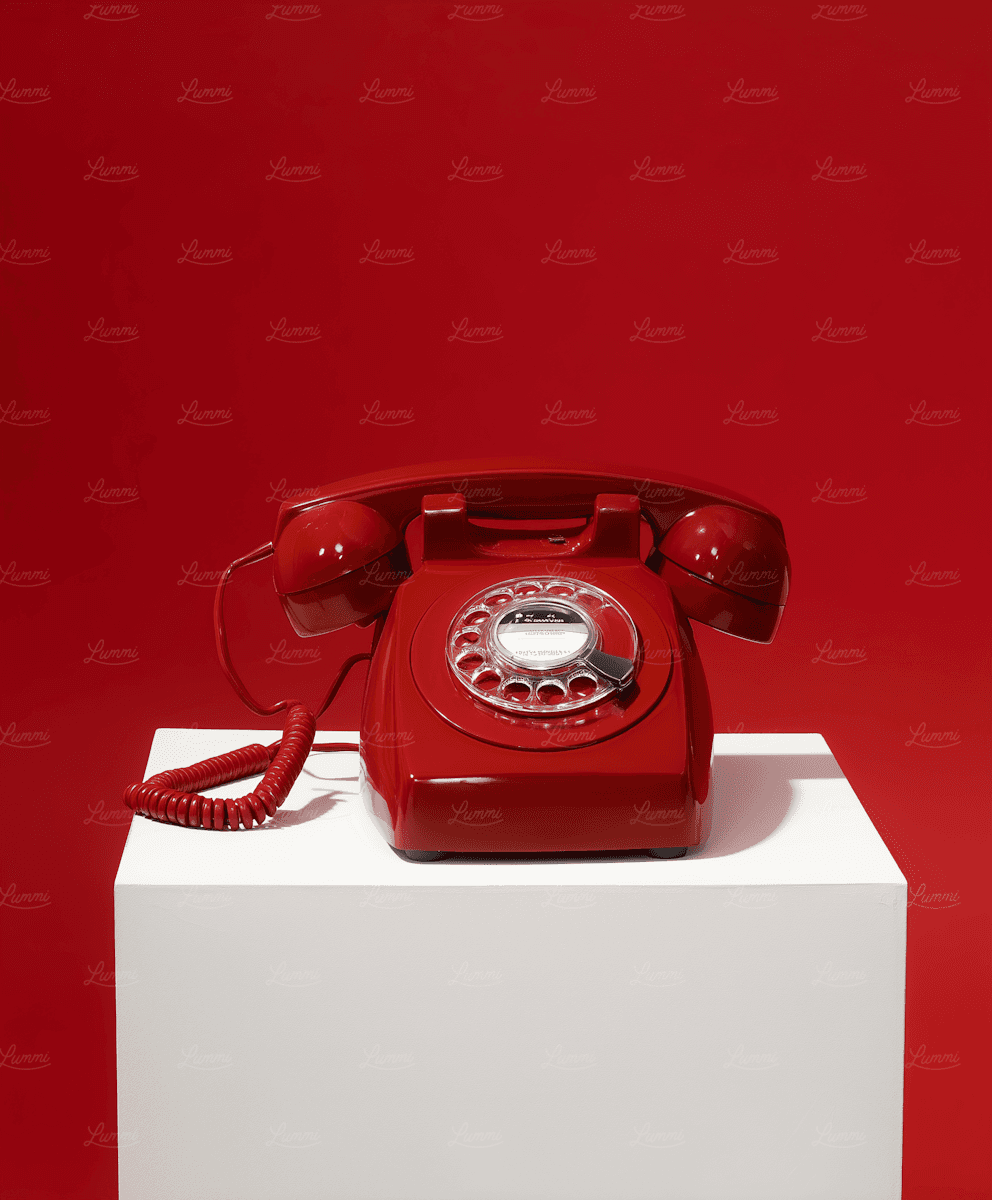 red old style phone