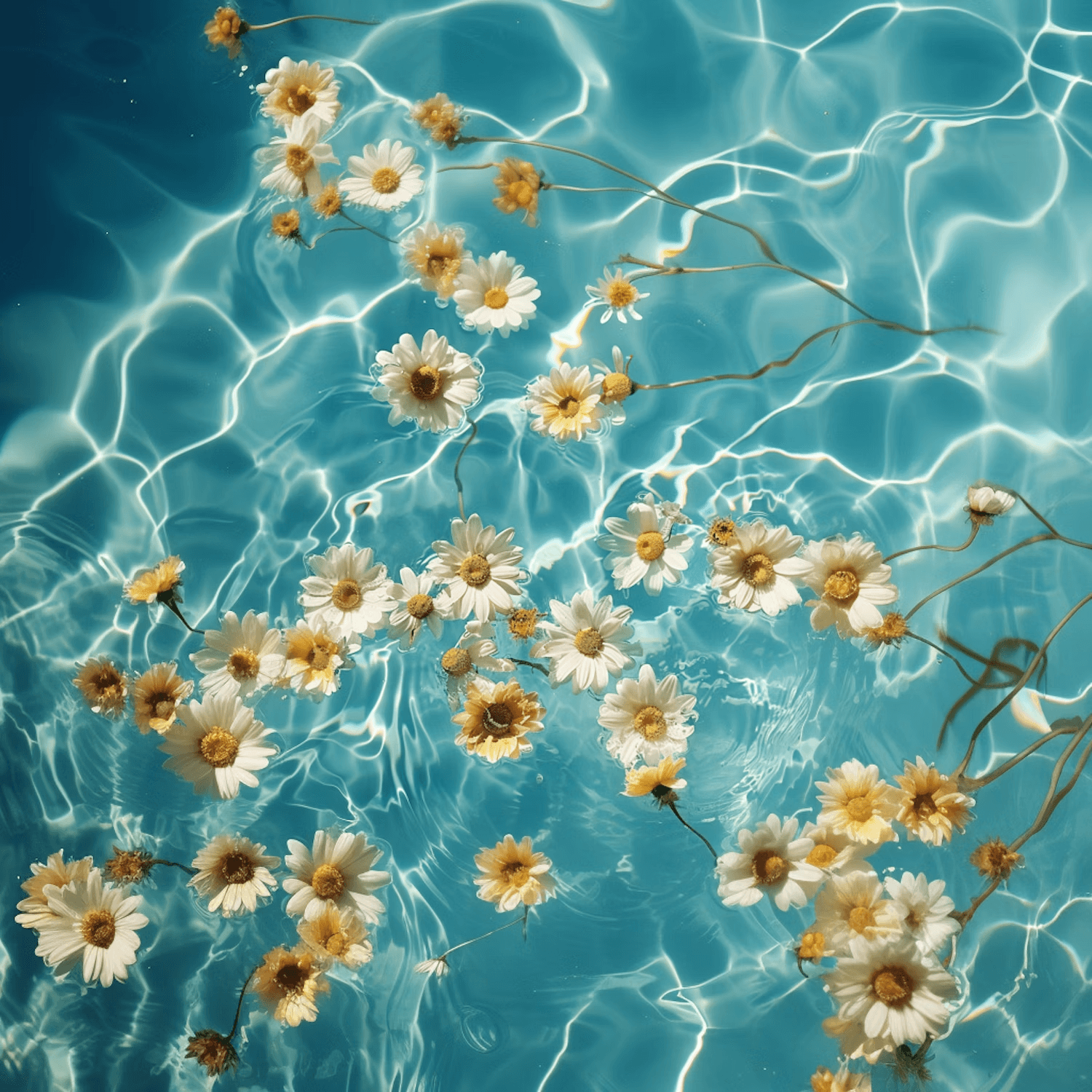 Flowers on water