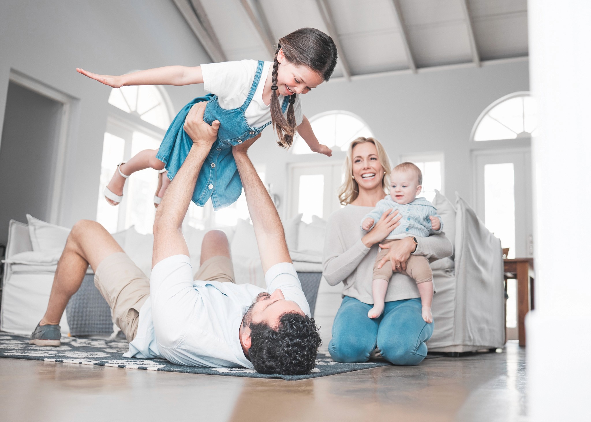 Happy family in their mold free Vancouver home