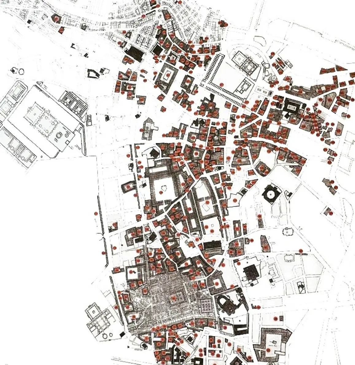 Site map showing the building within the urban fabric