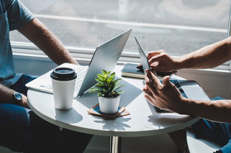 Team members working in a coffee shop