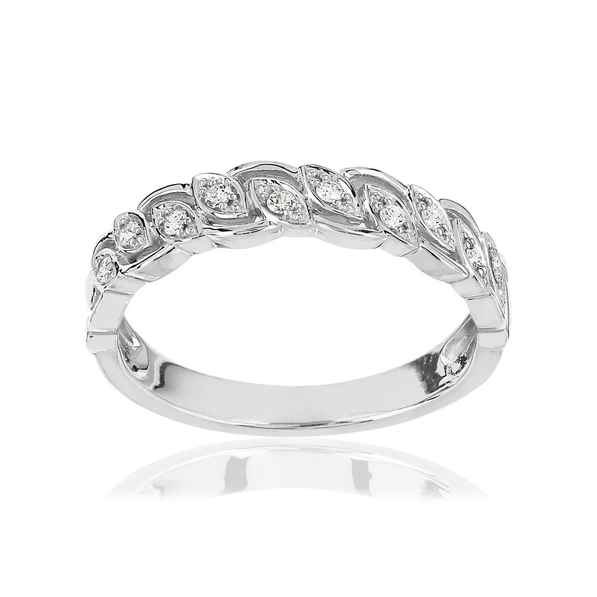 Bague en or blanc 375 sertie de diamants