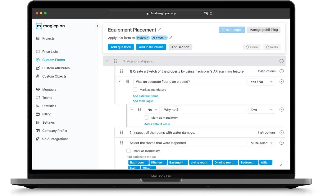 magic plan custom forms builder for structured data collection and reporting