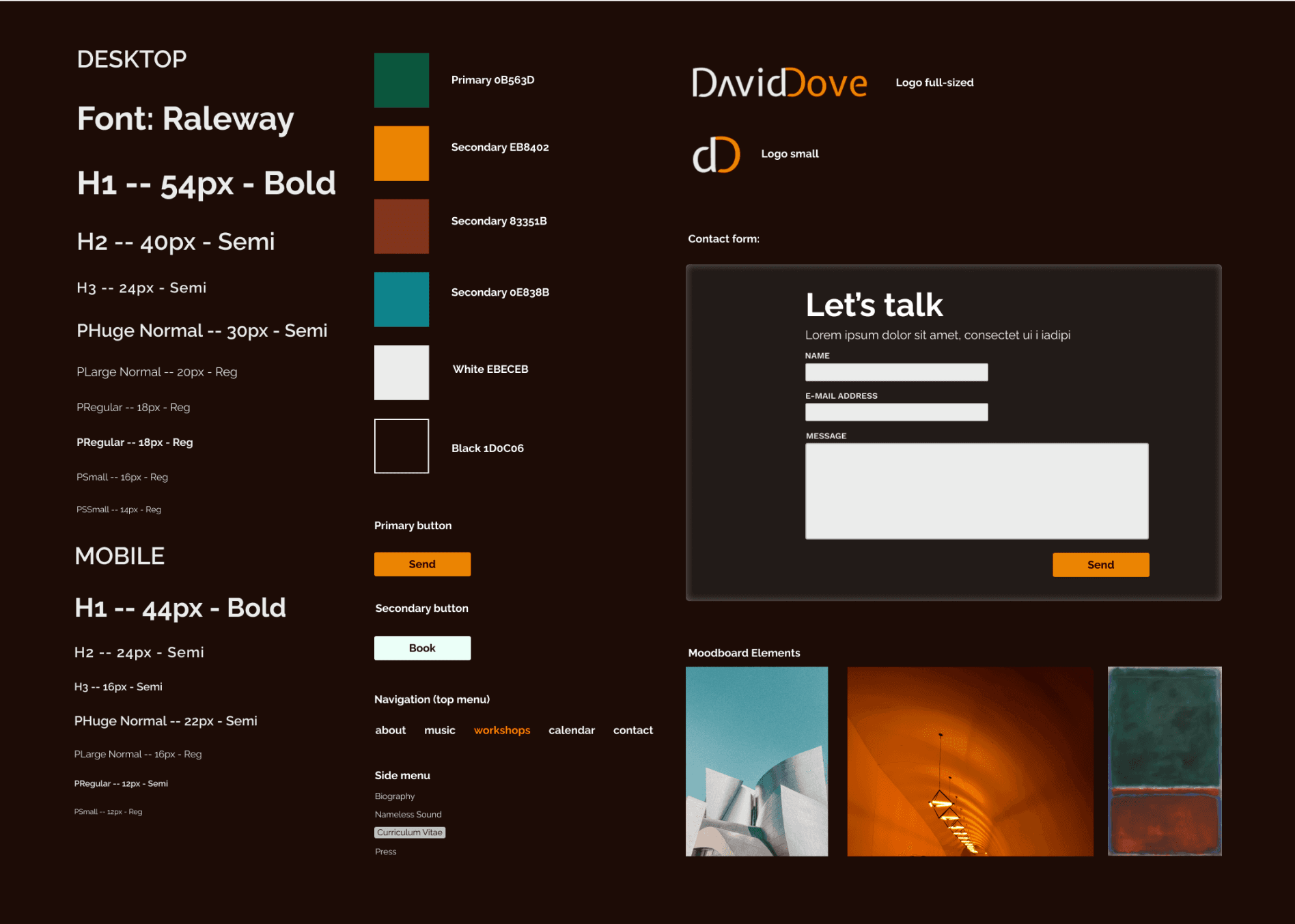 Style Tile for David Dove's website