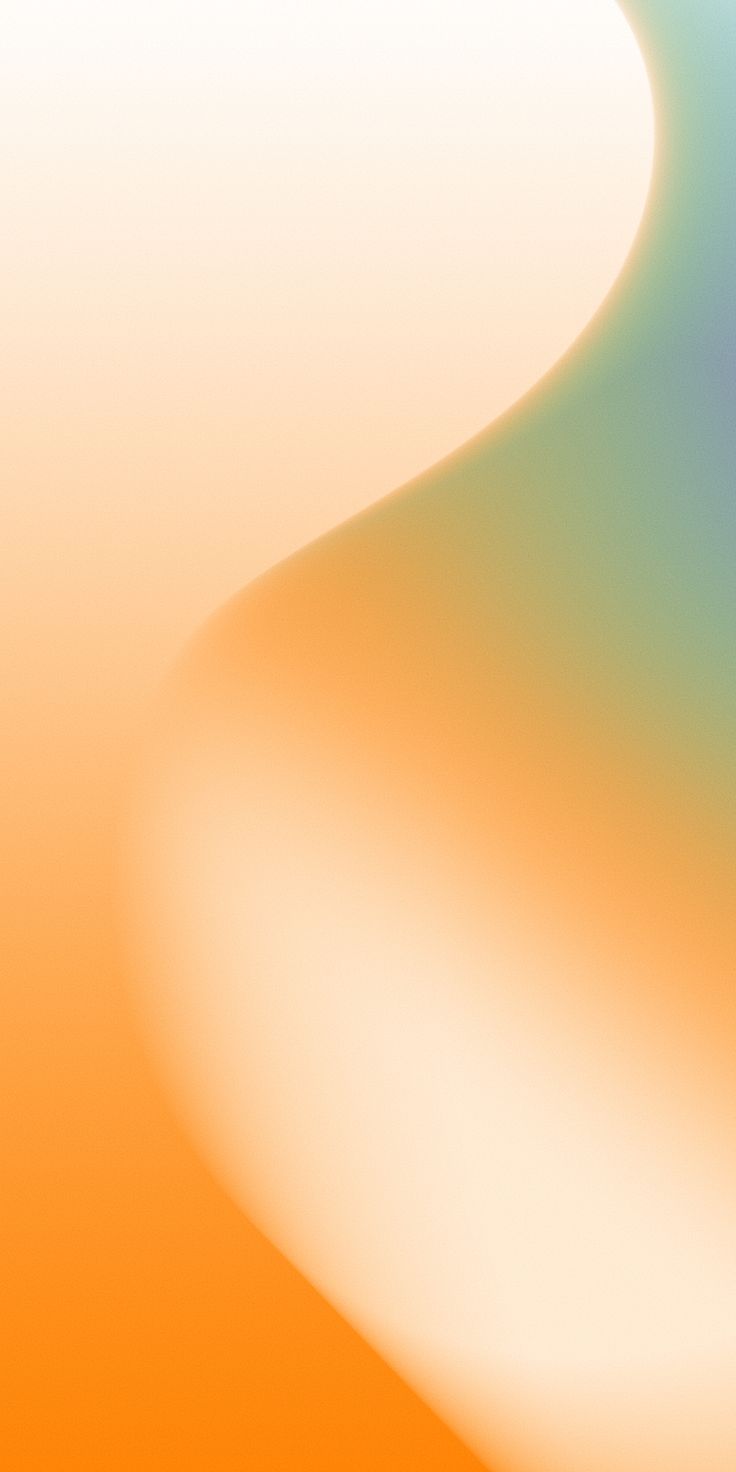 Abstract image with smooth, flowing gradients. Warm orange hues blend into soft whites and cool greens, creating a serene and harmonious composition.