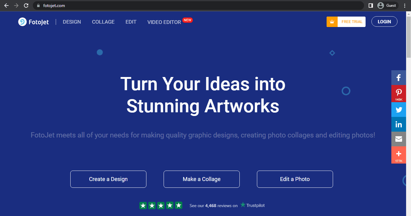 fotojet landing page