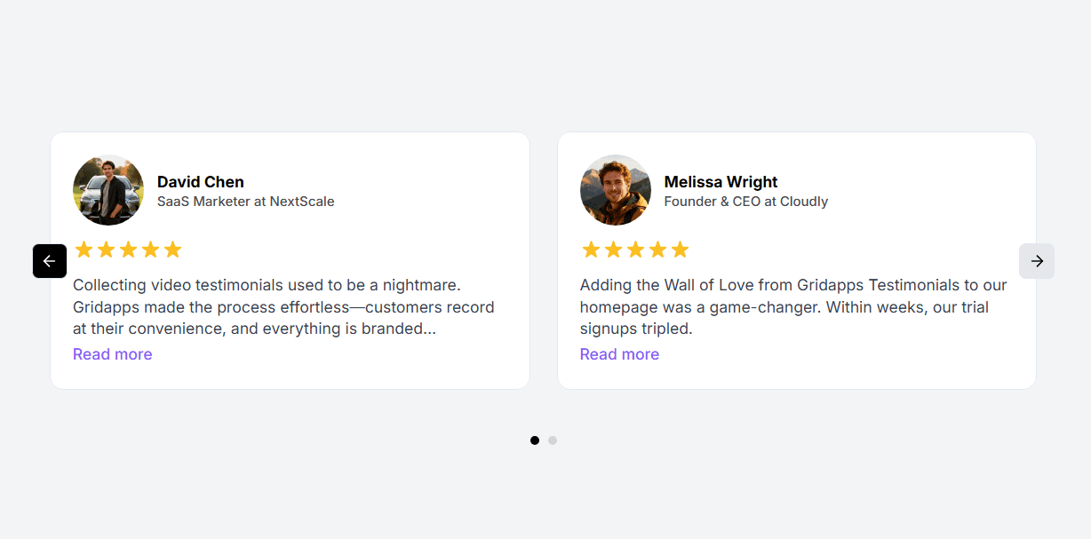 Minimal Testimonial Slide |Gridapps Testimonials 