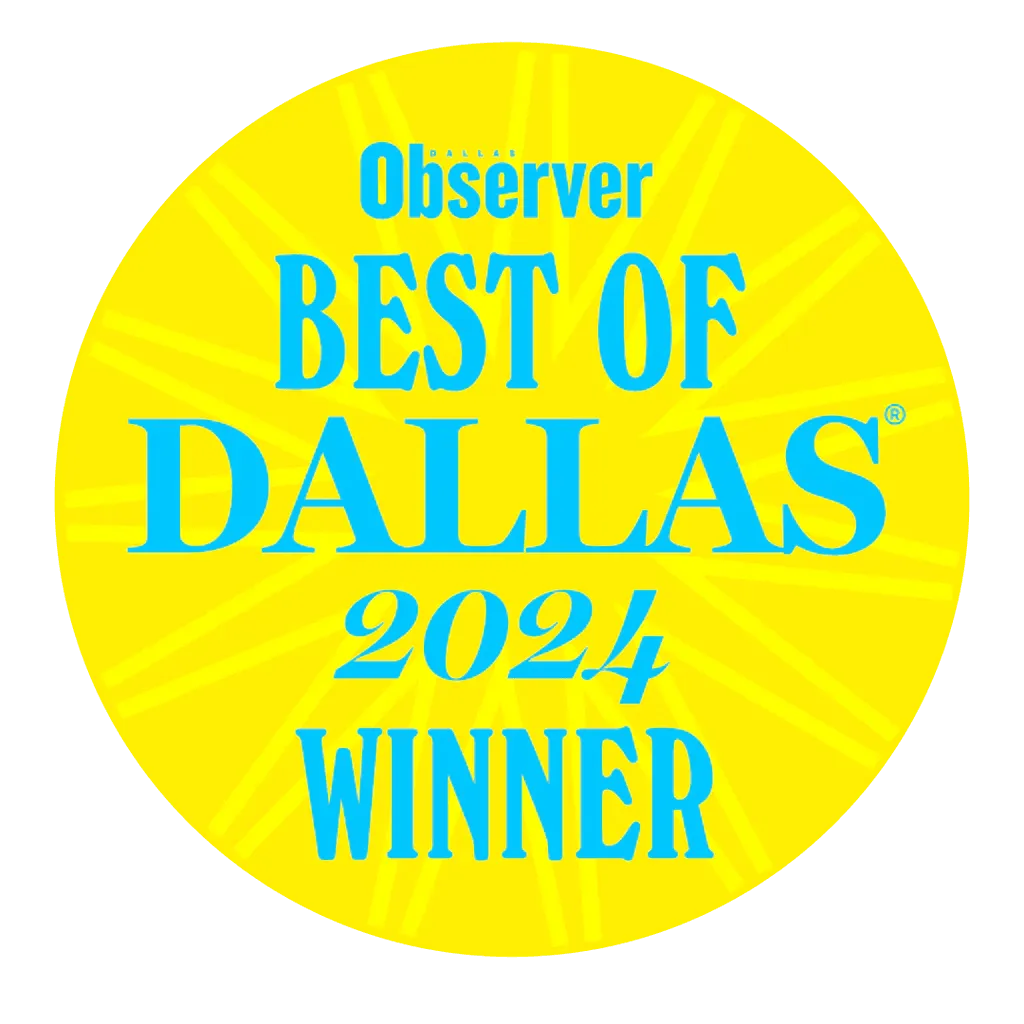 voted best roofer in 2024 by dallas observer readers - arrington roofing company official winner badge
