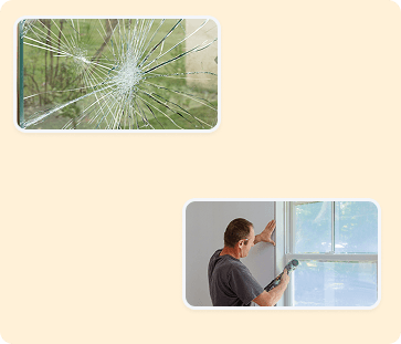 Feature Image showing a broken window and a staff fixing it