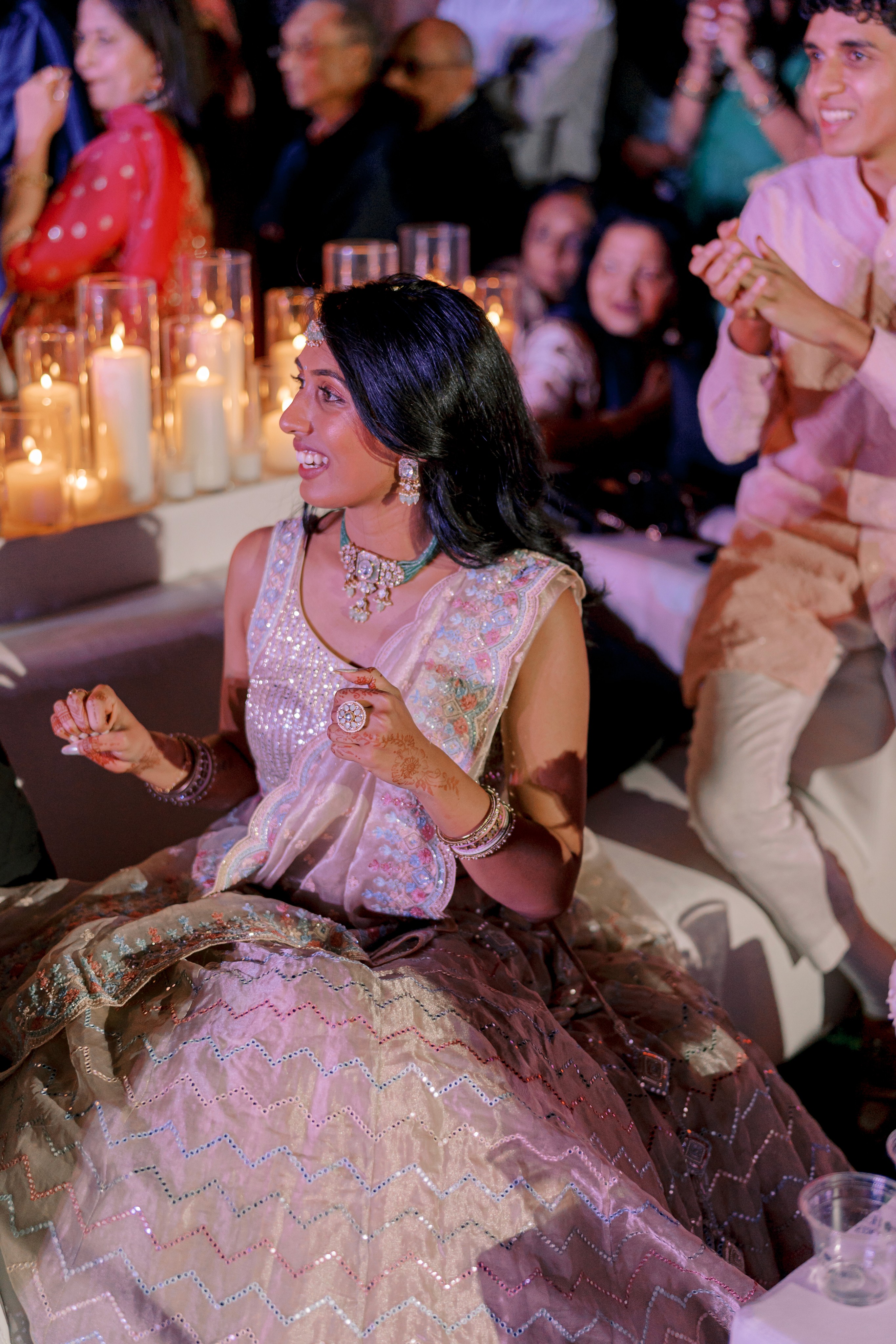 Bride and Groom seated at the mandap during a wedding  ritual