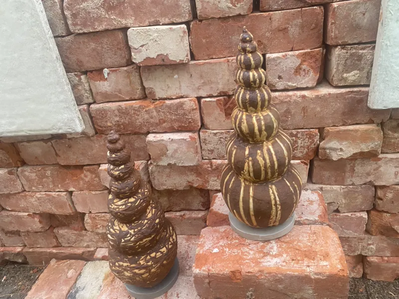 stripey shell sculptures