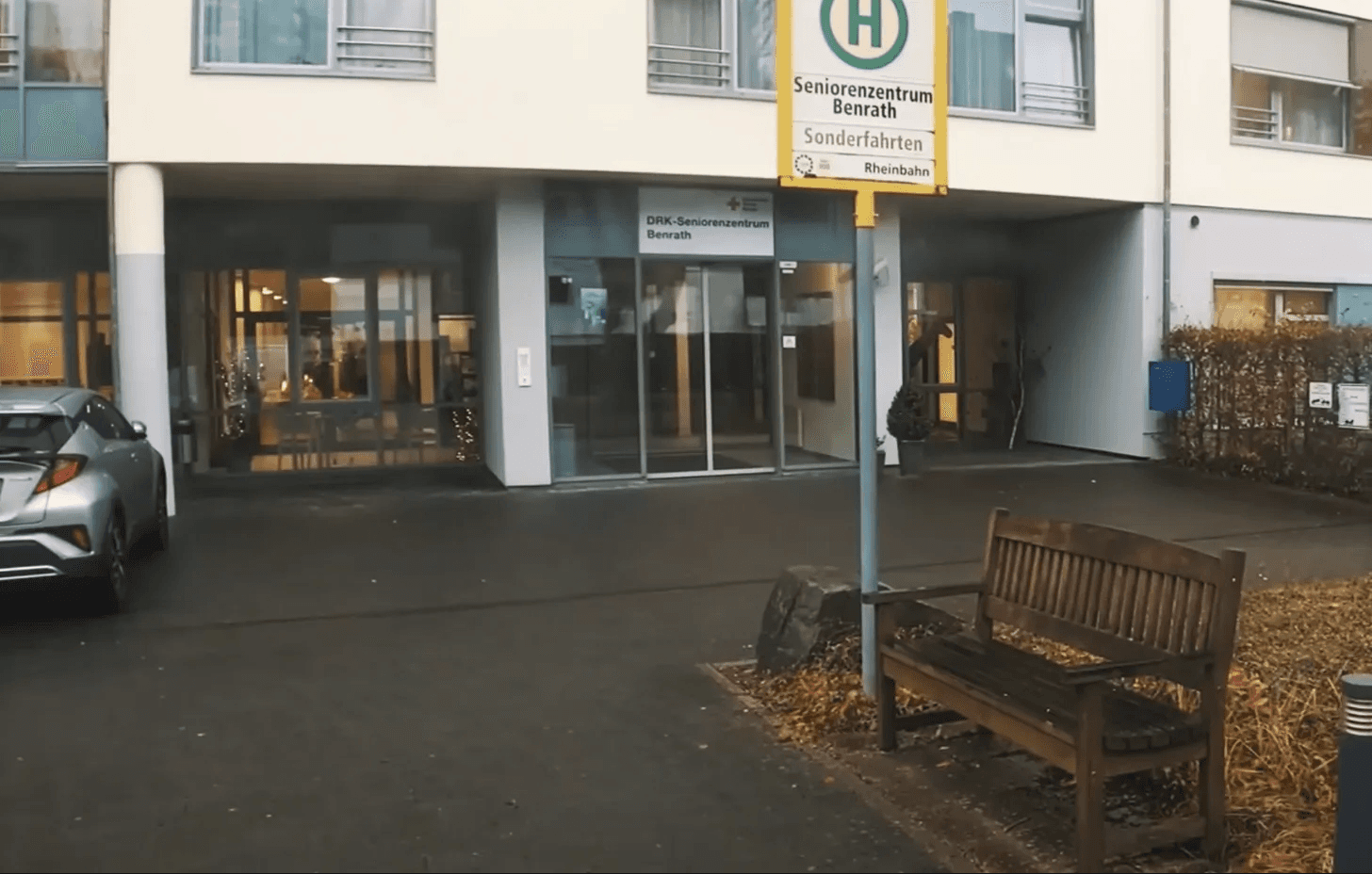 A fake bus stop designed to look like a real one sits outside a nursing home in Düsseldorf, Germany.