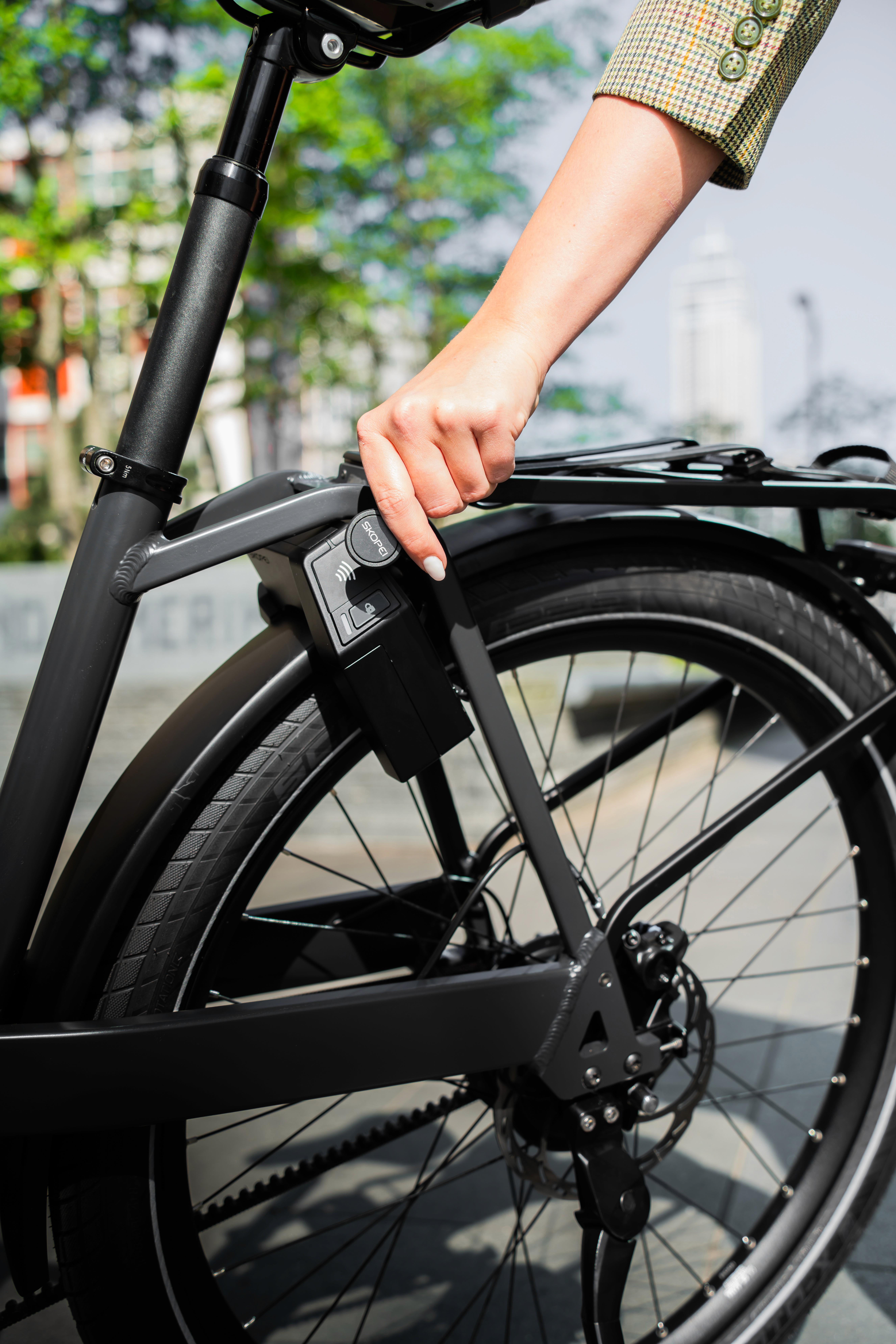 elektrisch fietsslot met tag ontgrendeling