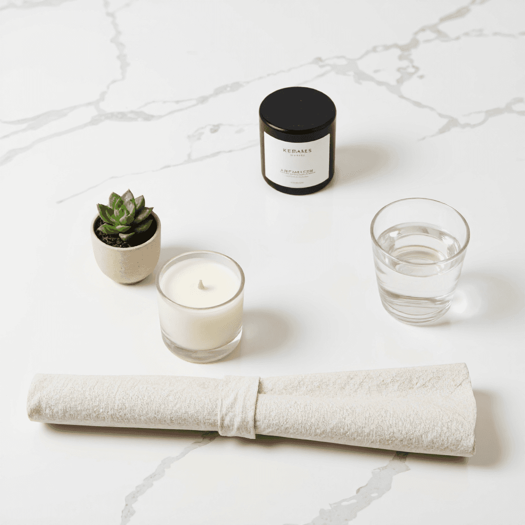 product photography of candle in a glass container