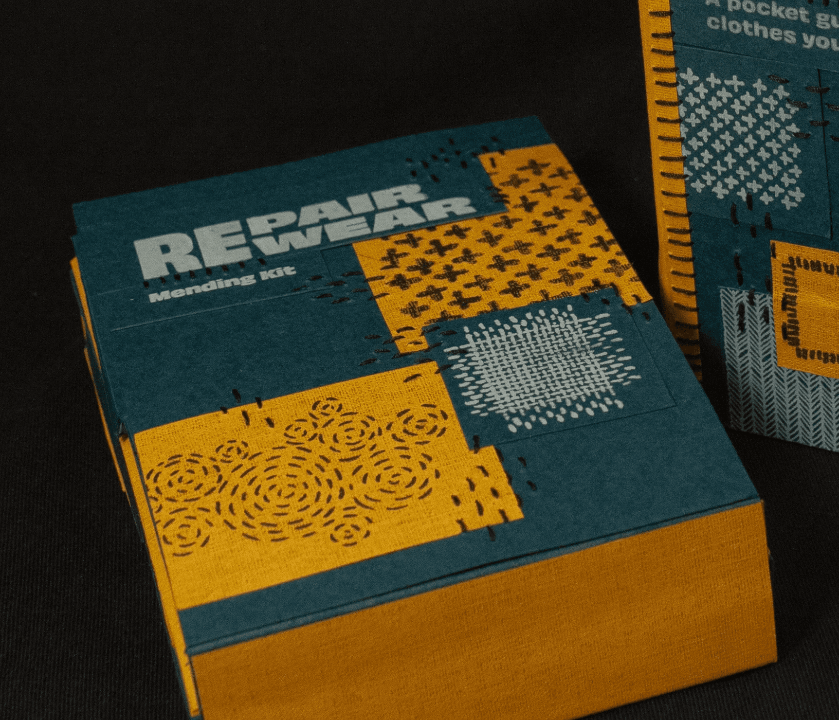 Mending kit cover in a patchwork style