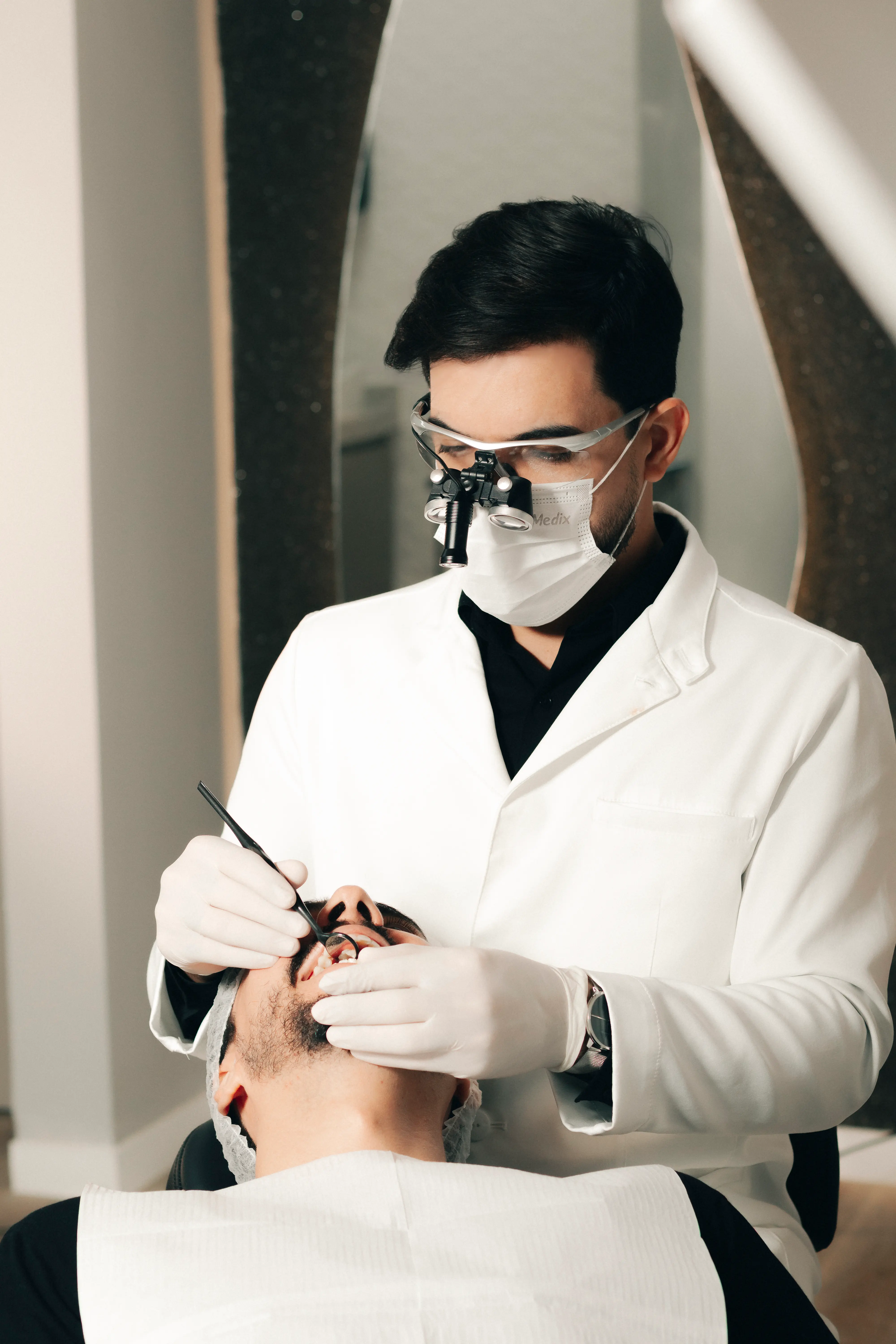 Dentist during appointment