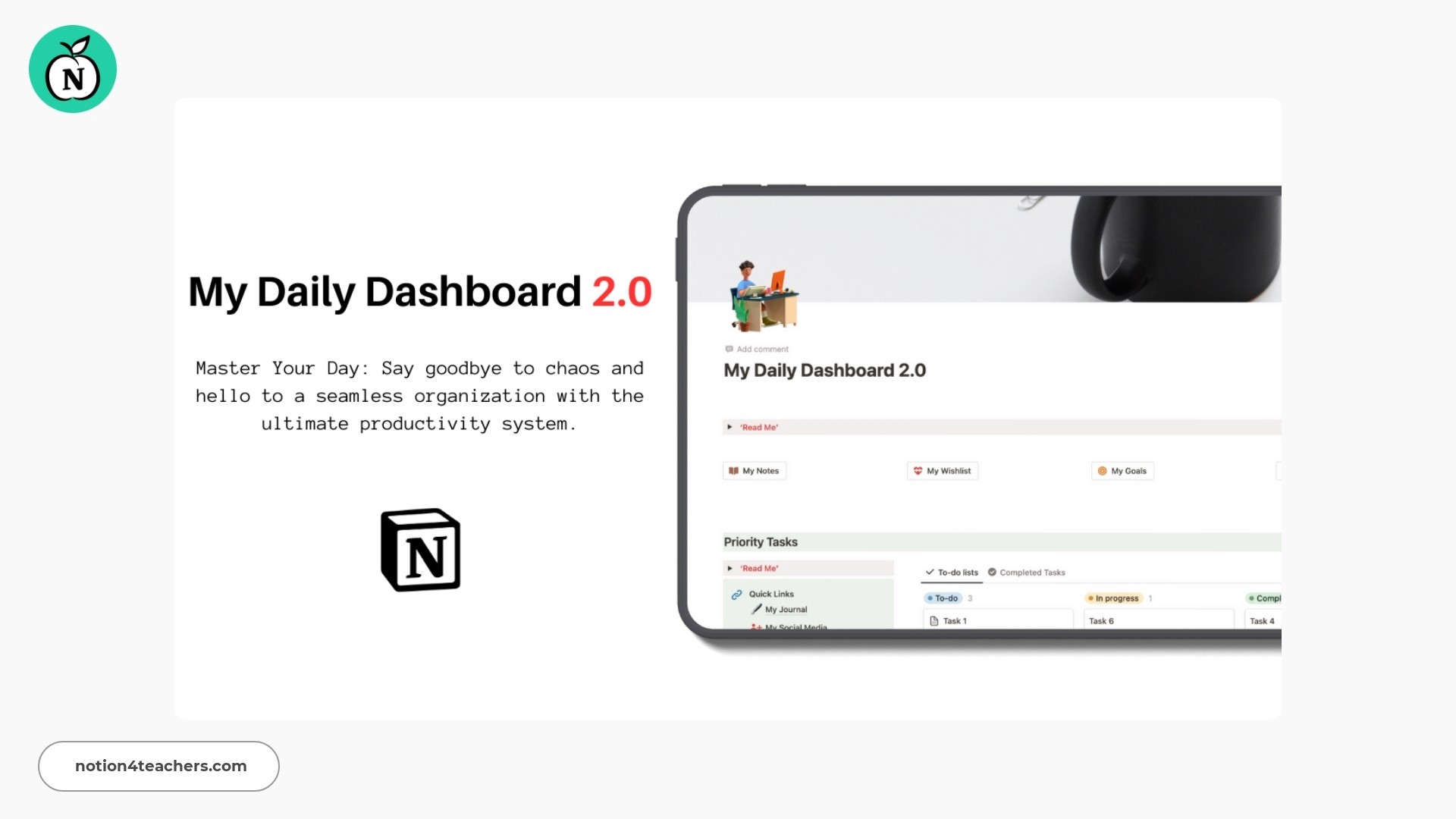 My Daily Dashboard 2.0 by NotionLab