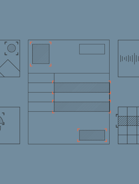 Wireframe layout with placeholders for images and text.