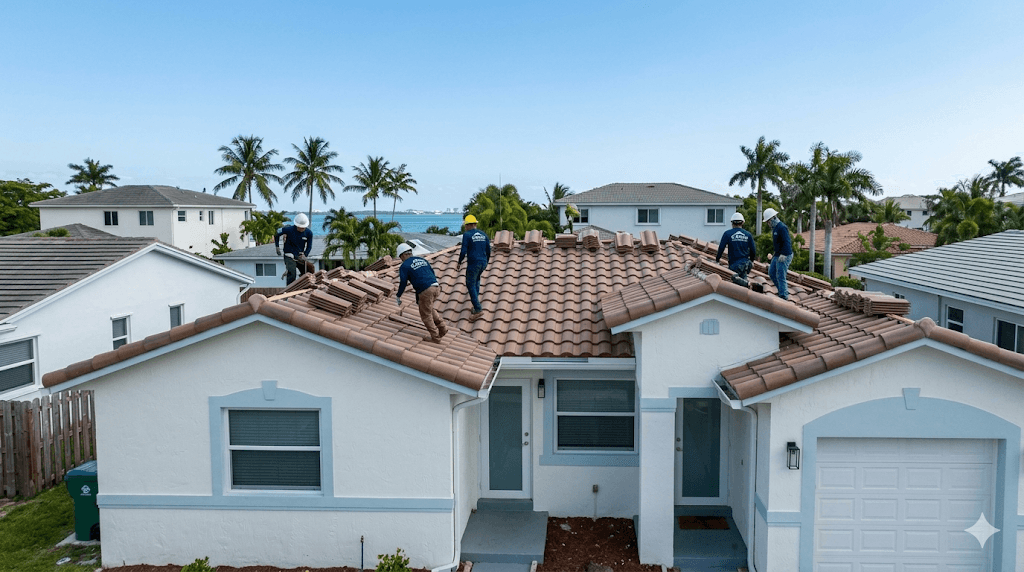 Roofing contractor North Miami Beach FL — shingle roof replacement on residential home in Ojus area by Roofing Network licensed contractor