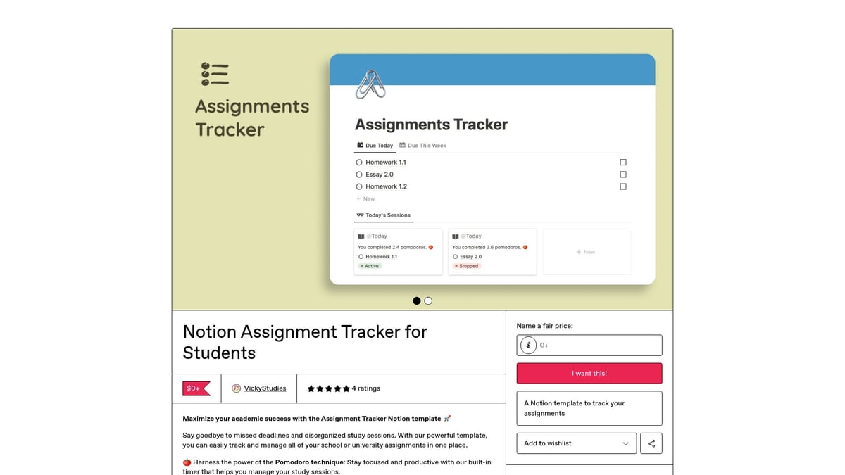 Top 10 Notion Templates for Students to Boost Productivity 2026 - Notion Assignment Tracker for Students